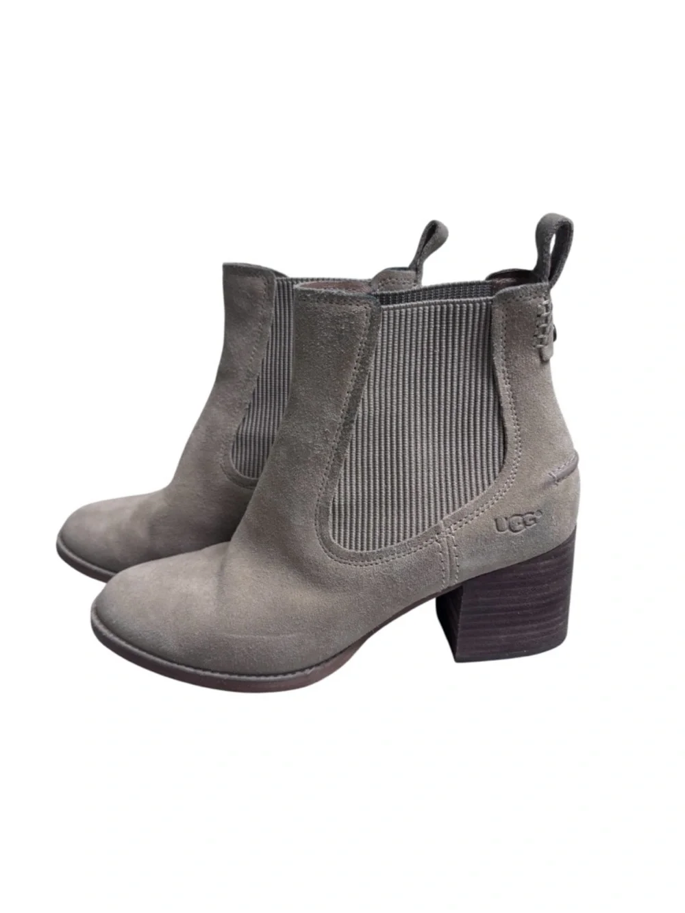 UGG Women's Taupe Suede Chelsea Booties